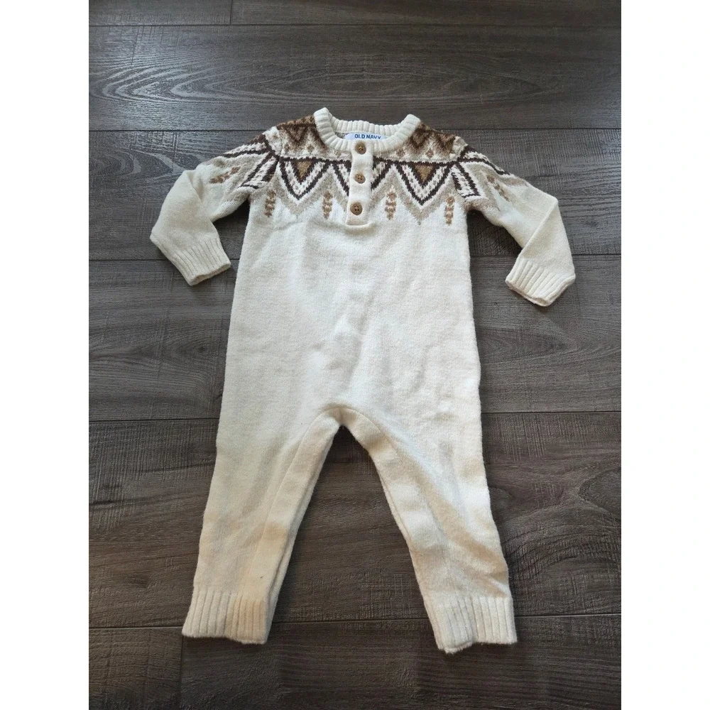 Old navy baby‎ boy sweater romper 6-12 mos
